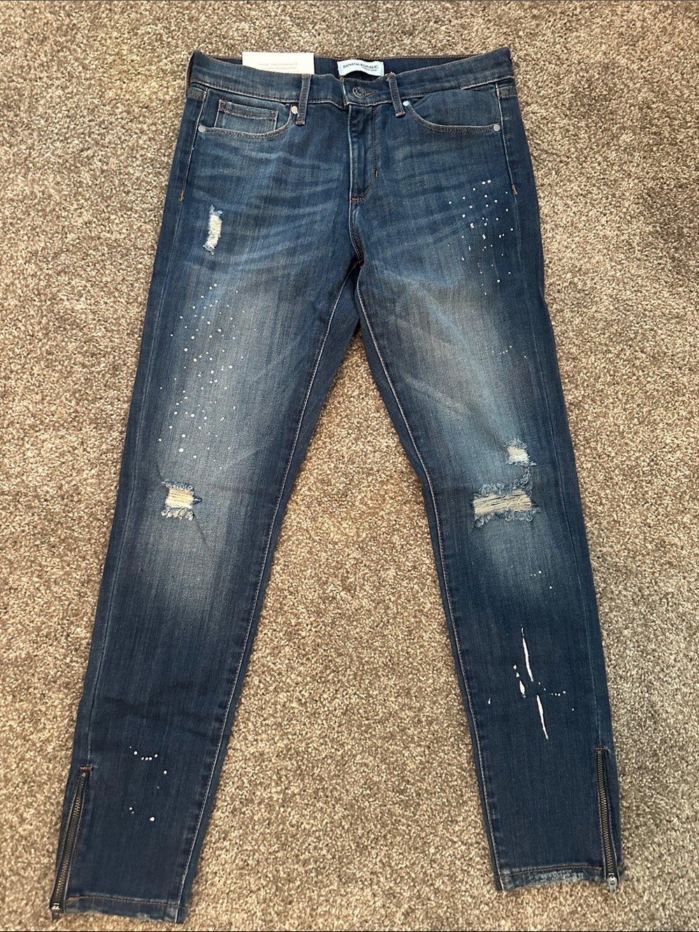 Slim Distressed women’s Jeans in Dark Blue